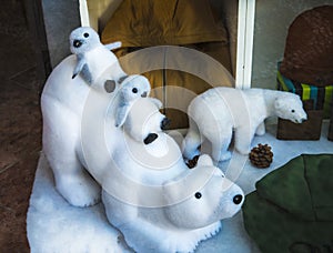 Polar Bear Family arrangement  in Nerja Spain in winter