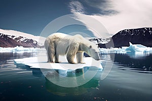 Polar bear global warming. Generative ai