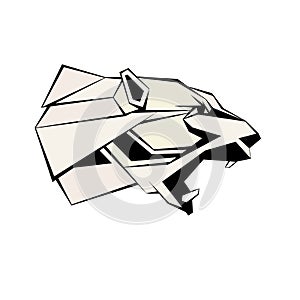 Polar bear head vector illustration geometric