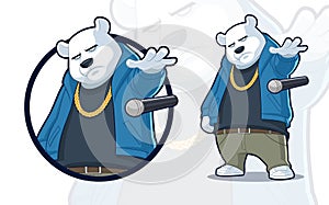 Polar Bear In Hip Hop Outfit Dropping Mic