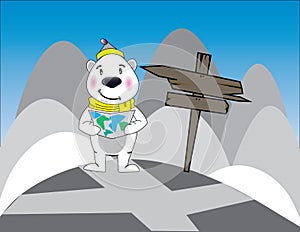 Polar bear holding map