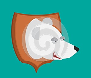 Polar Bear hunter trophy. Head is northern predator on shield. S