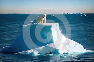 Polar Bear on Ice Floe created with Generative AI
