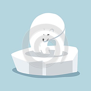 Polar bear on ice floe vector