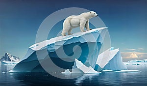 Polar Bear on Iceberg