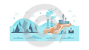Polar Bear Iceberg Global Warming Climate Change Vector, vector design Generative AI