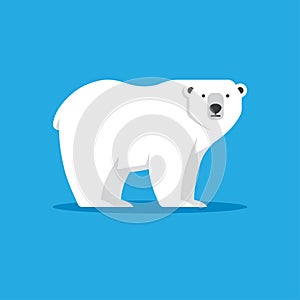 Polar bear icon in flat style.