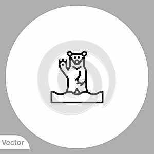 Polar bear vector icon sign symbol