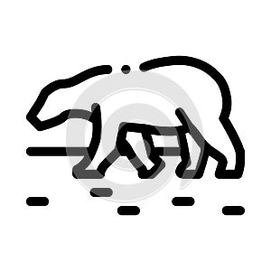 Polar bear icon vector outline symbol illustration