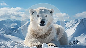 A polar bear looking at the camera. Generative AI.