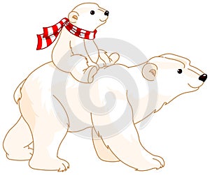 Polar Bear Mom and Baby photo