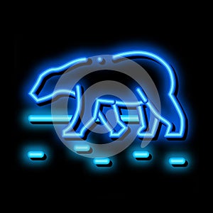 polar bear neon glow icon illustration