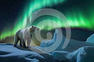 Polar Bear and North Pole, generative AI