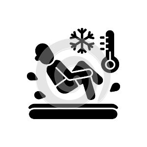 Polar bear plunge black glyph icon