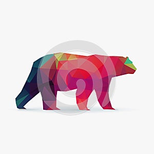 Polar bear polygon silhouette