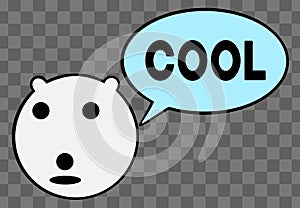 Polar Bear Says Cool Logo - Vector Illustration