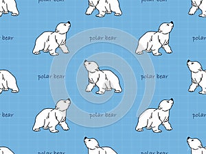 Polar Bear seamless pattern on blue background