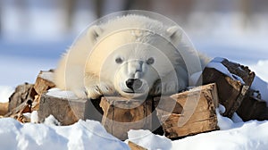 A polar bear on a shrinking ice floe