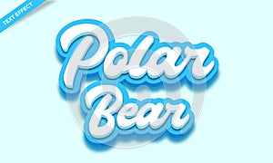 Polar bear skin color text effect design