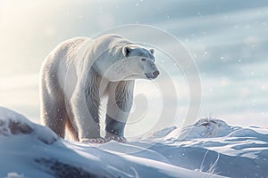 Polar bear in the snow.