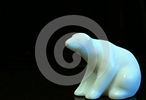 Polar bear soapstone carving photo