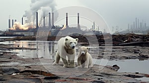 Polar bear survival in Arctic - pollution problems. Generative AI