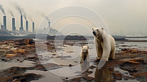 Polar bear survival in Arctic - pollution problems. Generative AI