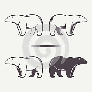 Polar bear symbols set