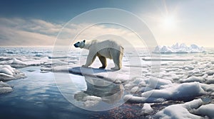 Polar bear threatened by climate change and global warming