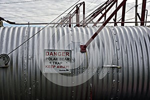 Polar bear trap near churchill