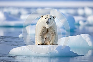 Polar bear Ursus maritimus on the pack ice, north of Svalbard Arctic Norway, A Polar bear Ursus maritimus on the pack ice, north