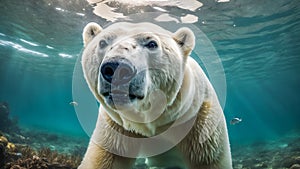 Polar bear (Ursus maritimus) swimming