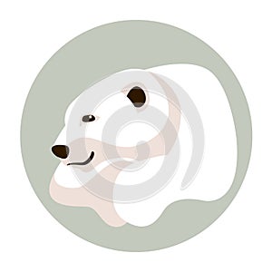 Polar bear vector illustration Flat
