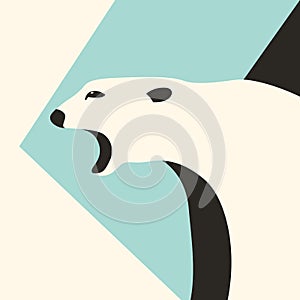 Polar bear vector illustration flat style front