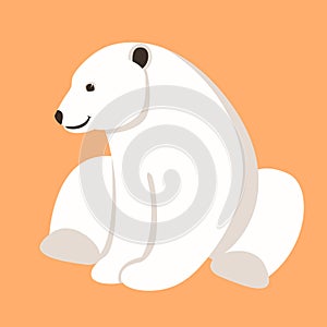 Polar bear , vector illustration , flat style