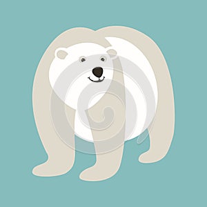 Polar bear , vector illustration , flat style