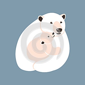 Polar bear vector illustration style Flat