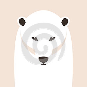 Polar bear vector illustration style Flat