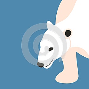Polar bear vector illustration style Flat