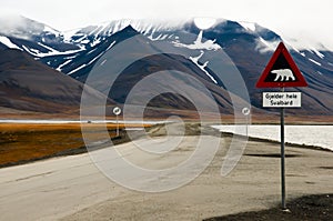 Polar Bear Warning Sign - Longyearbyen - Svalbard