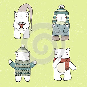 Polar bears set.