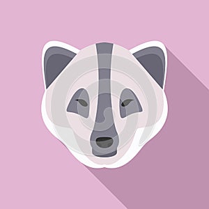 Polar fox icon, flat style