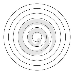 Polar grid of 6 concentric circles. Diagram divided on segments. Blank polar graph paper. Wheel of life. Coaching blank.