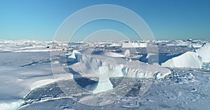 Polar Iceland winter landscape aerial panorama