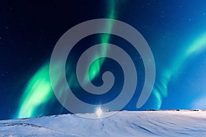 Polar Northern lights in Norway