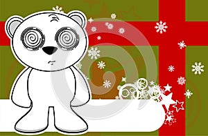 Polar teddy bear cartoon xmas background7