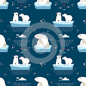 Polar teddy-bear seamless pattern