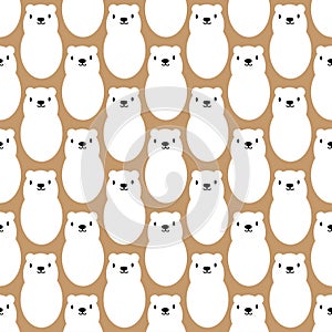 Polar white bear seamless art simple pattern