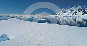 Polar winter landscape of Antarctic Peninsula.