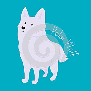 Polar Wolf. Child fun pattern icon.